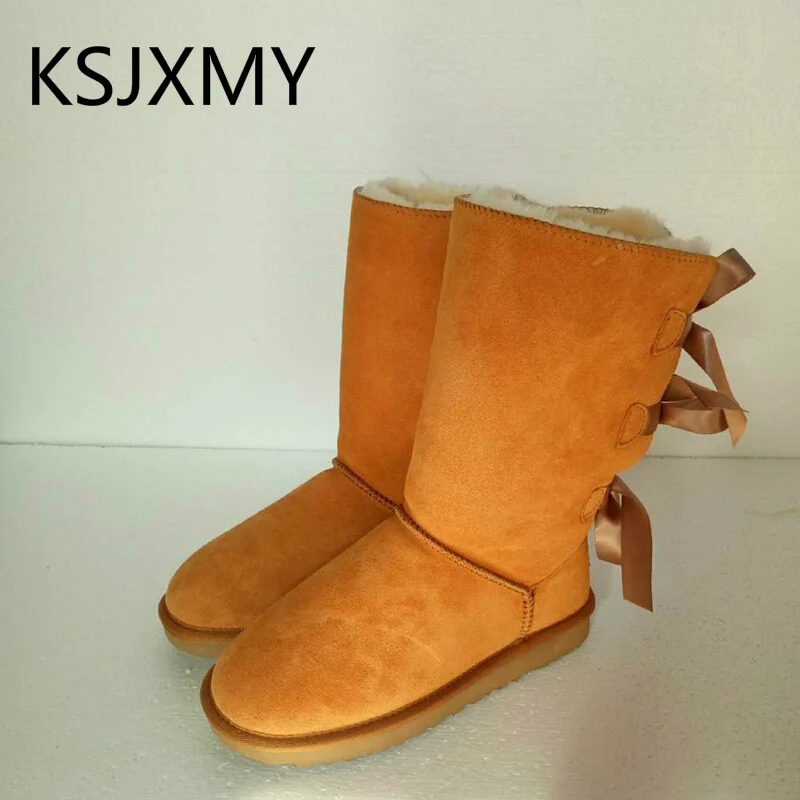 KSJXMY модные женские зимние высокие сапоги из натуральной кожи на шнуровке кожаная