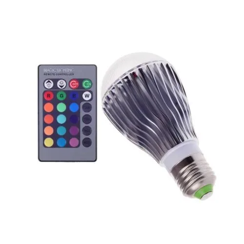 16 видов цветов 9W волшебная E27 RGB Светодиодная лампа + ИК пульт дистанционного