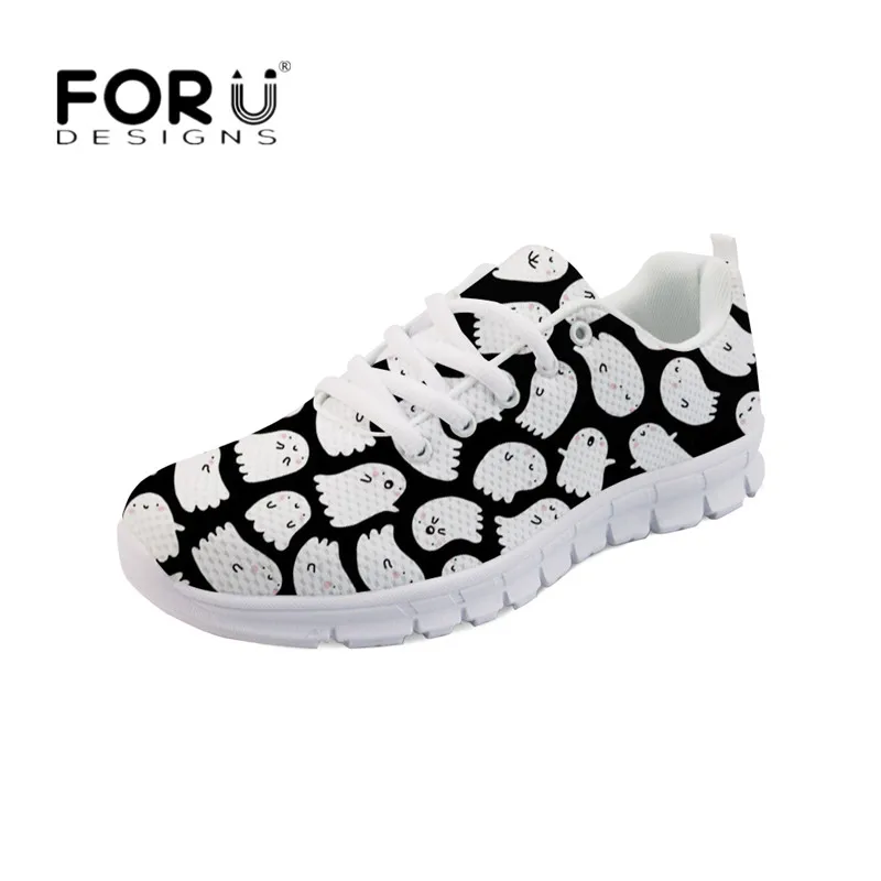 HK5722AQ FORUDESIGNS/изящная обувь для девочек; обувь на плоской подошве с рисунком собаки, Пончика; женские осенние кроссовки; легкая прогулочная Обувь На Шнуровке; Zapatos - Цвет: HK5722AQ