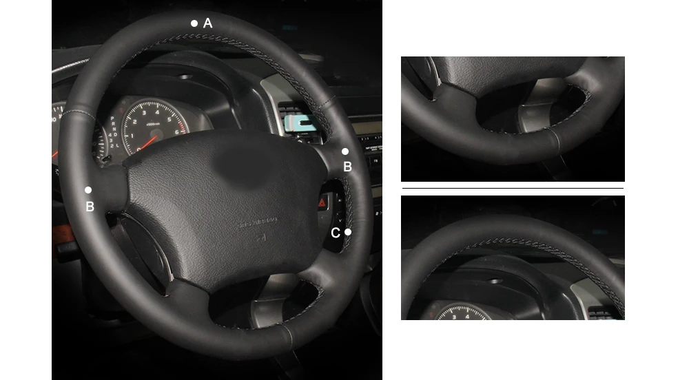 MEWANT черный чехол на руль из натуральной кожи для Toyota Land Cruiser Prado 120 2004-2009 Land Cruiser 1995-2007 Tacoma