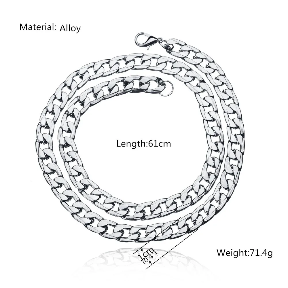 Оптовая цена хип-хоп панк рок цепи ожерелья модные серебряные золотые ювелирные