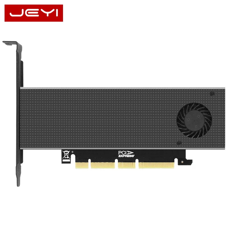 

JEYI SK8-NEW Add On Card M.2 Expansion Card Adapter turn PCIE3.0 Built-in Turbo Fan for NVME 2230-22110 size GEN3 M.3