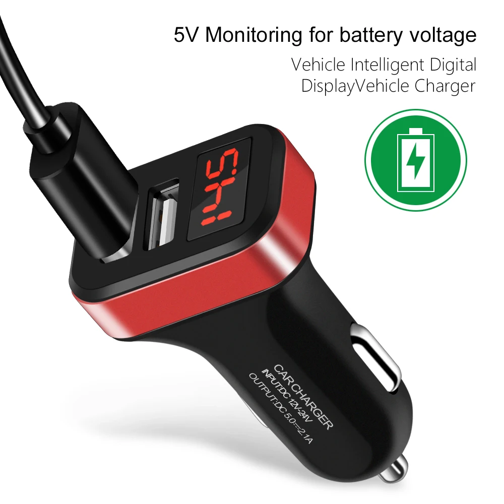 LED Car Charger fast charger USB for iphone X 8 7 plus Charging Mobile phone charging Adapter Samsung S8 S9 | Мобильные телефоны и