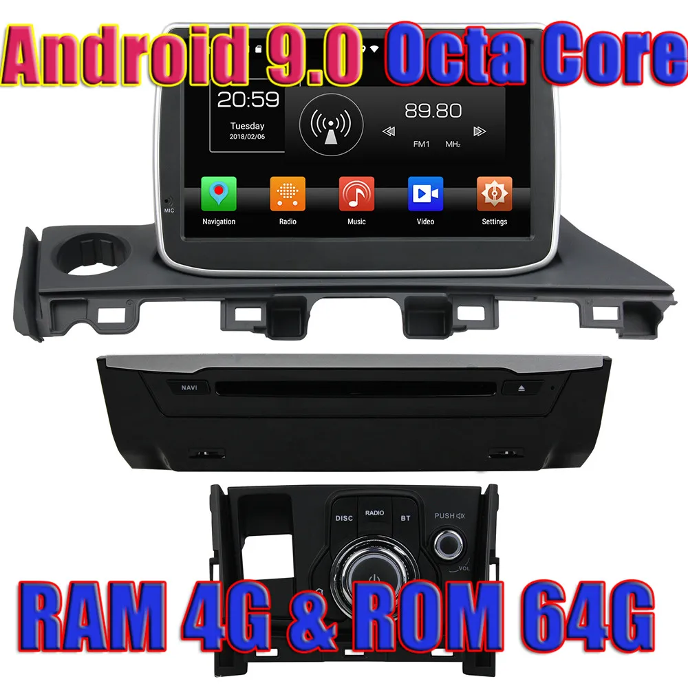 Wanuary Octa Core Android 9 0 Автомобильный GPS навигатор для Mazda 6 Atenza 2017 DVD Авторадио плеер 2 Din