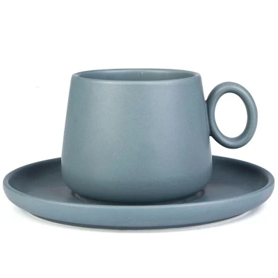 Простая кофейная чашка и блюдце набор Матовая Coffee Cup завтрак молоко чашки