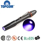 TopCom металла Алюминий УФ 395nm 365nm черный свет Penlight для обнаружения Fluorescer поддельных банкноты деньги Watermake