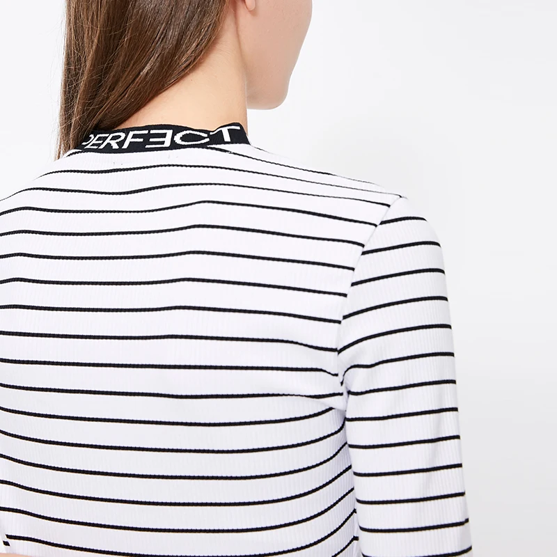 Vero Moda Новая Женская Полосатая футболка с буквенным принтом 3/4 рукавами | 318330511