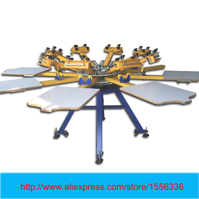 Ручная вращающаяся многоцветная трафаретная печатная машина для текстильной