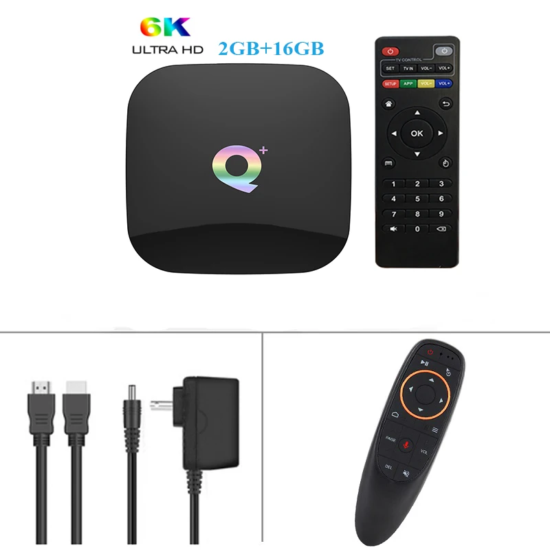 2G16G G10 WIRELESS Q PLUS Allwinner H6 6K Smart tv Box Android 9,0 4 Гб 64 ГБ 32 ГБ четырехъядерный USB3.0 Playstore Youtube Q Plus Wifi телеприставка PK T95Q - Цвет: 2G16G G10 WIRELESS