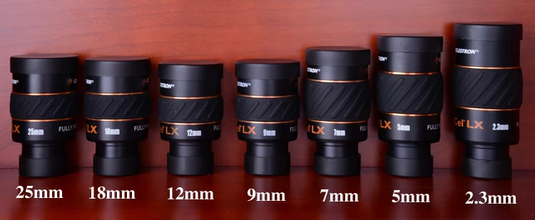 Окуляр Celestron X-CEL LX 2,3 мм 5 мм 7 мм 9 мм 12 мм 18 мм 25 мм широкоугольный телескоп 60 градусов планетарный окуляр туманности 1,25"
