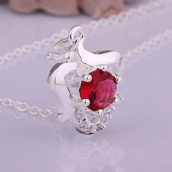 Ювелирные изделия из стерлингового серебра 925 пробы большая красная Подвеска