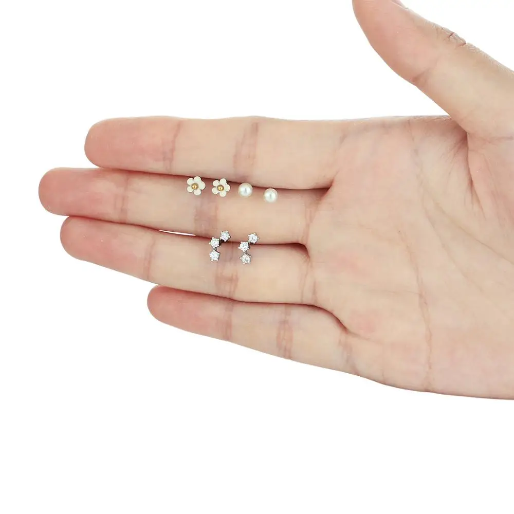 3 пара/лот крошечный циркон звезды серьги аксессуары для пирсинга шикарный