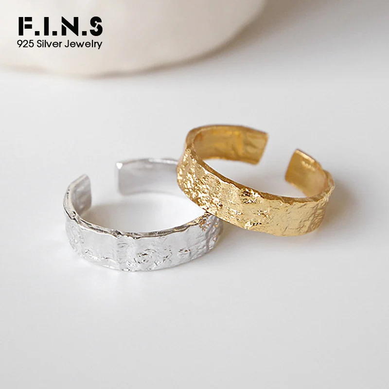 F.I.N.S 925 пробы серебряные кольца уникальное неравномерное Открытое кольцо с