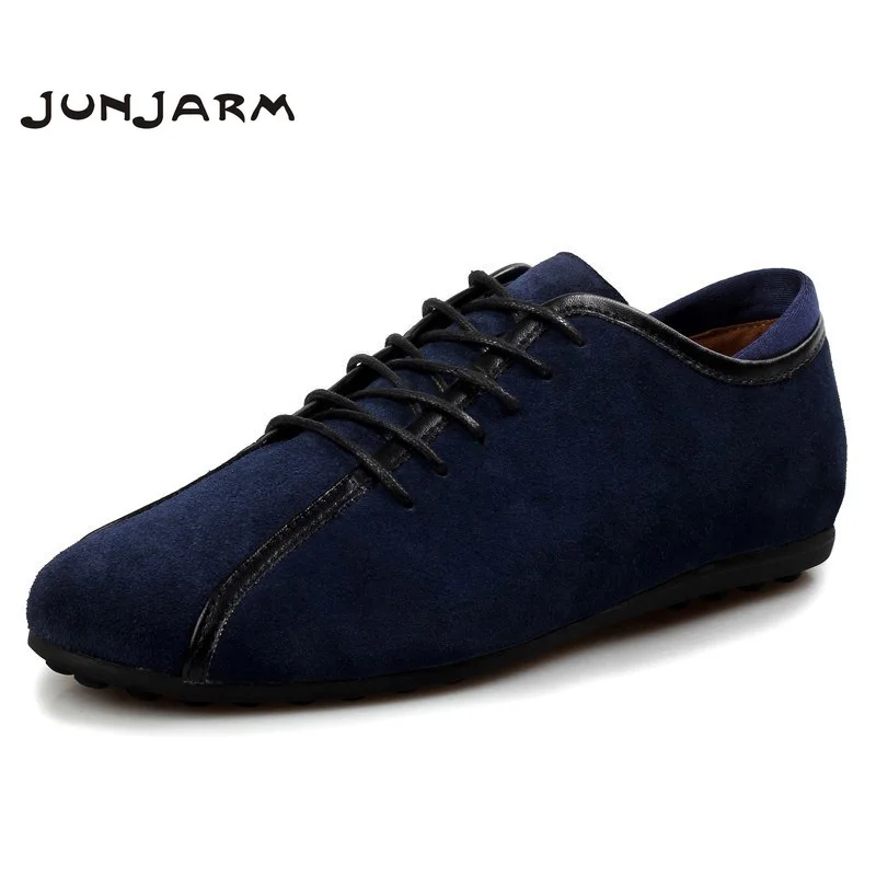 Мужские лоферы на плоской подошве JUNJARM коричневые повседневные Мягкие уличные