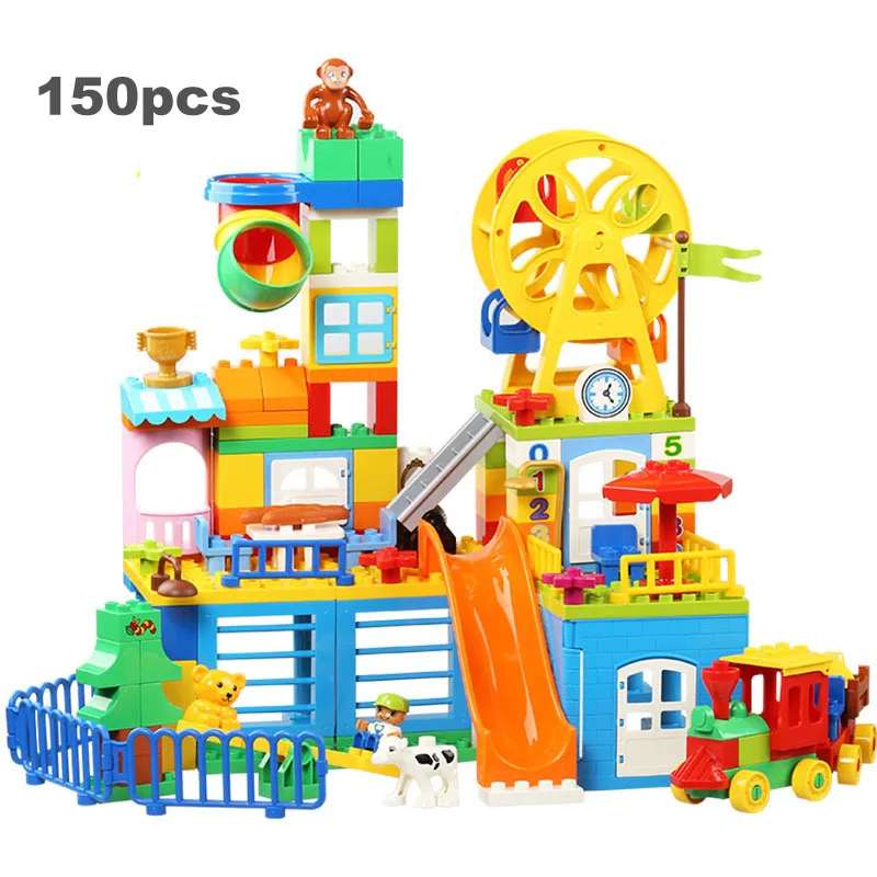 Большие частицы девушка замок горки строительные блоки игрушки 80 шт./150 шт./230 шт.