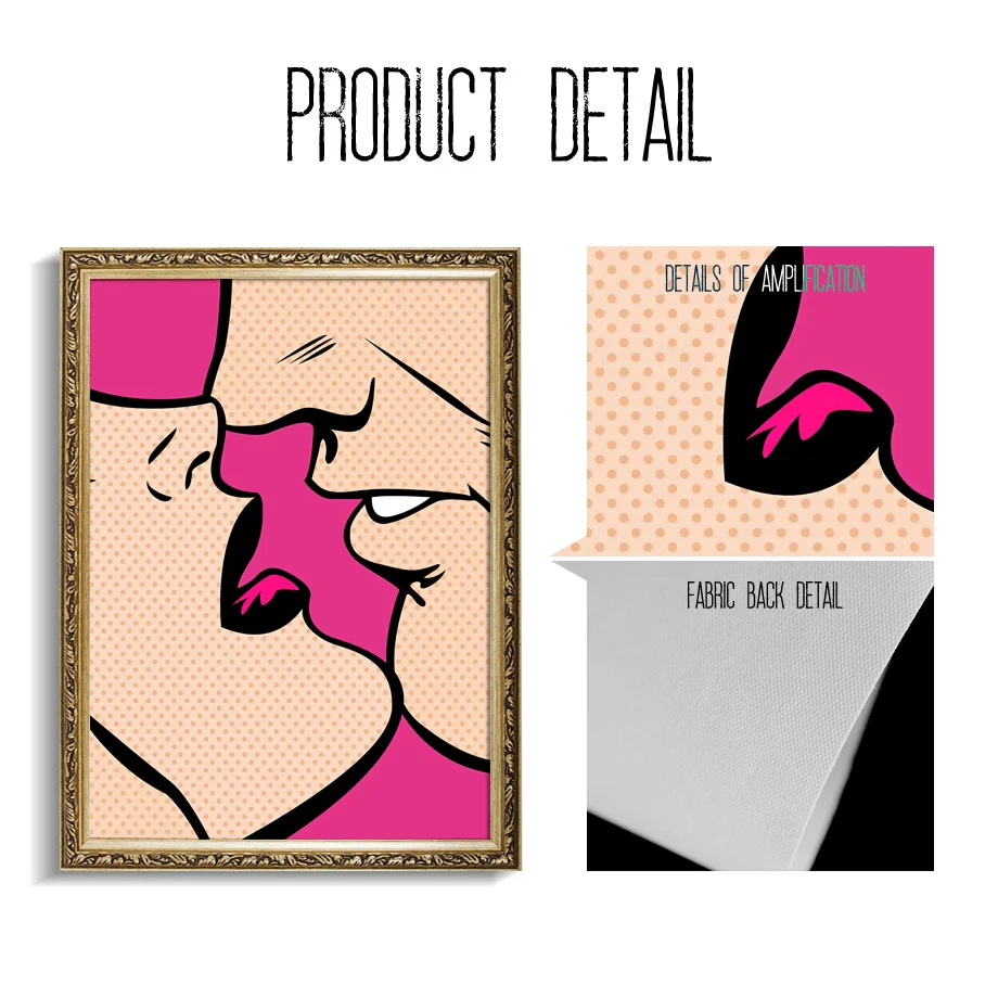 Для взрослых женщин и мужчин Kiss Pop Wall Art Холст живопись плакаты и принты настенные картины для гостиной домашний декор