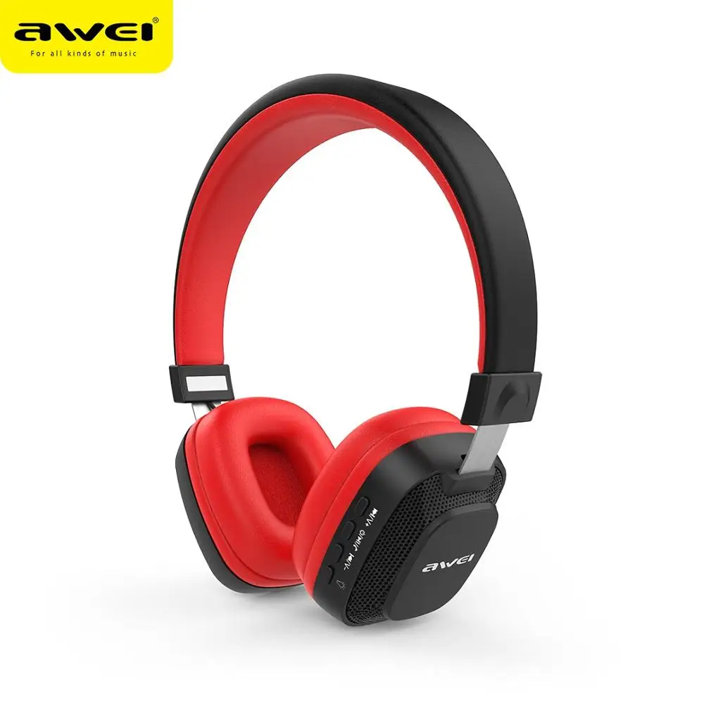 Новые AWEI A760BL v4.2 Bluetooth наушники объемного 3D стерео Беспроводная гарнитура со вспышкой Шум снижение - Цвет: red