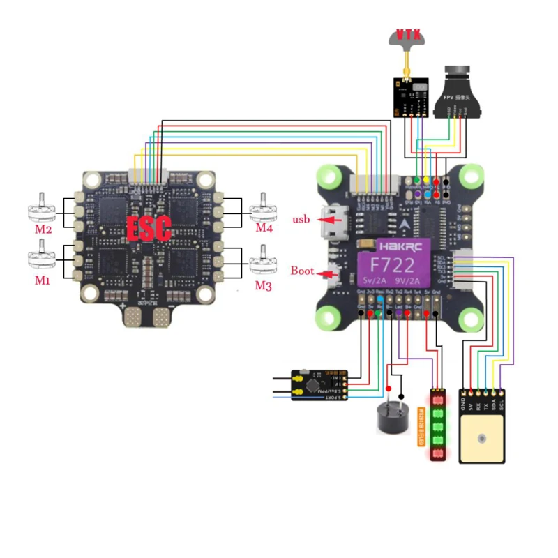 HAKRC пересечение машины гоночный F7 Полет управления 5V 9V Dual BEC Встроенный OSD|Детали и