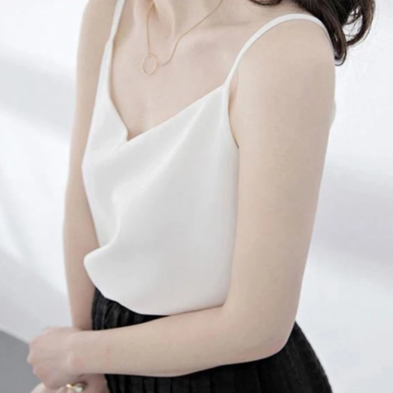 4XL лето для женщин Повседневное шифон майка без рукавов Спагетти бретели нижнего