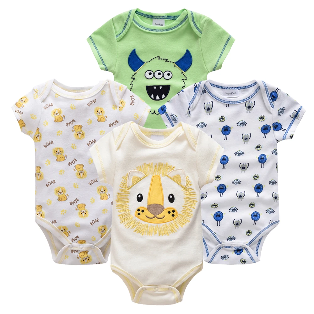 Kavkas Baby Boy Sleepwear 4pcs/Set Short Sleeve New Born Clothing Pajamas Infantile Bossa Nova Infant Sleeper |
