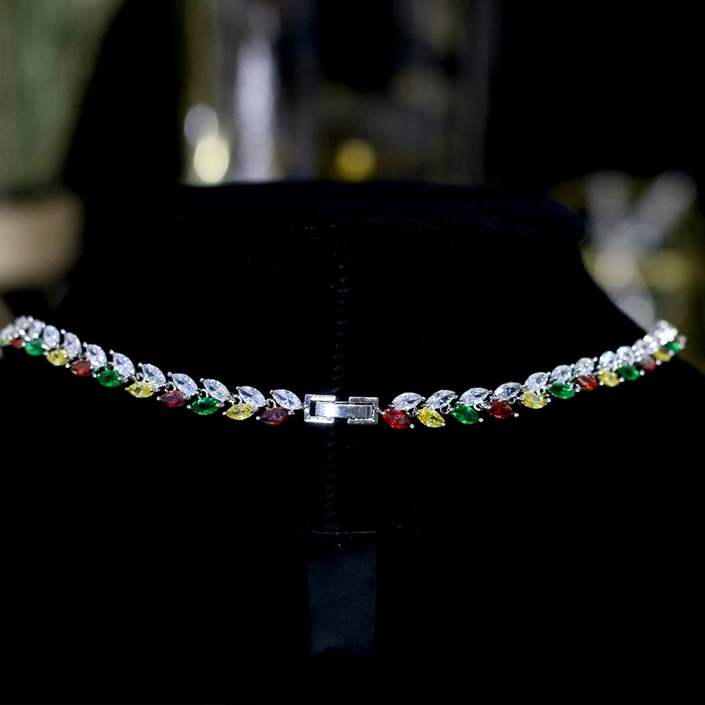 DE lujo de moda bola hueca Цирконий cubica Naija boda fiesta воротник con pendiente joyeria conjuntos para mujeres |