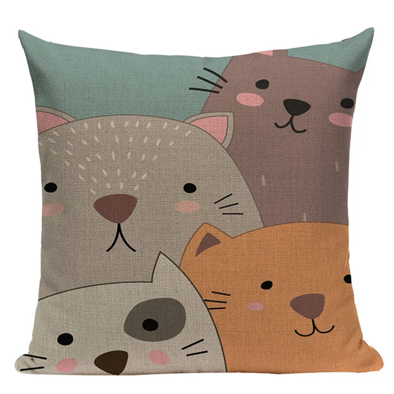 Animal Cushion Covers decorative pillows panda Bird fox Pillowcase Square Sofas Printing Pillow Cover Custom throw | Дом и сад