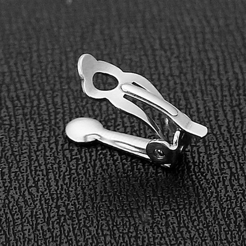 20Pcs/Lot New Stainless Steel Ear Clip 4mm Blank Base Earrings Popular Accessories for Jewelry Wholesale