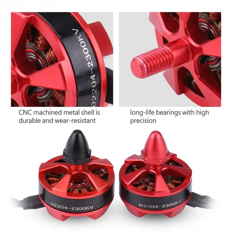 4 шт./компл. D2204 2300KV 2 3S бесщеточный двигатель для 250 260 280 RC Racing Multirotor Drone M5 диаметр