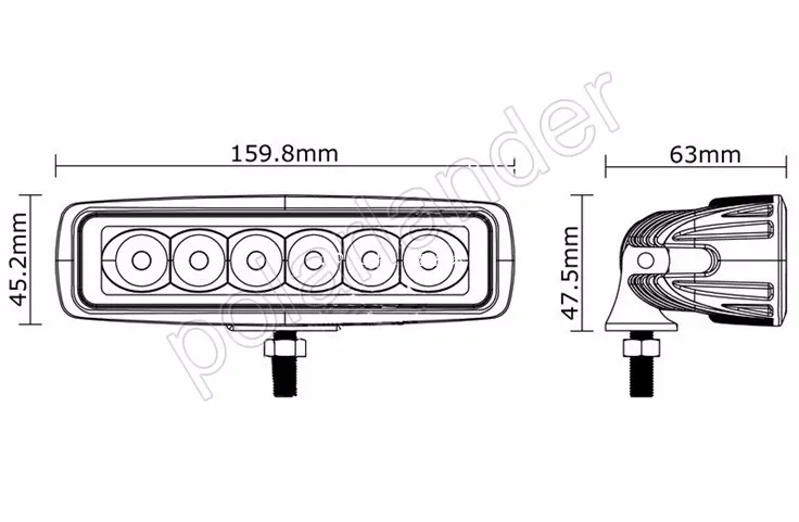 6 дюймовая светодиодная мини панель 18 Вт 12 В фара дальнего света противотуманная