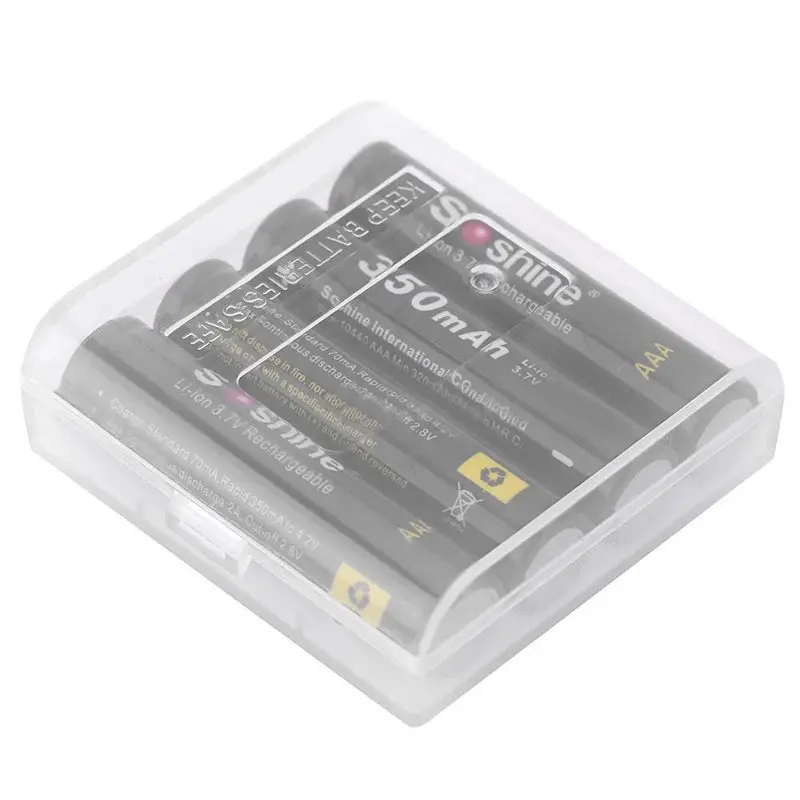 Soshine 4 шт 3 7 V AAA 10440 350mAh с прозрачной коробкой литий ионная батарея|Перезаряжаемые