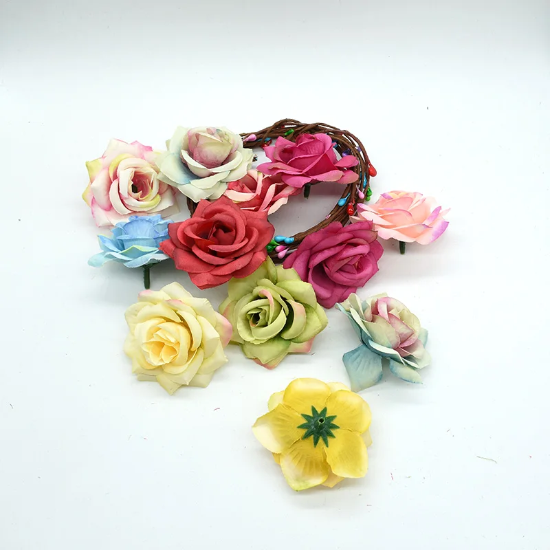 Недорогие Шелковые Розы 5 шт. цветы для украшения стен дома аксессуары