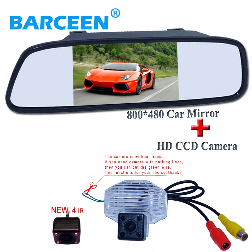 Автомобильное зеркало заднего вида с 5 &quotдисплеем и парковочной камерой hd ccd