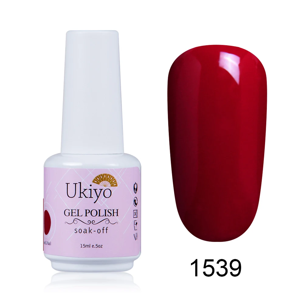 Ukiyo 15 мл гель лак Vernis полуперманентный УФ-гель для ногтей эмаль гель для ногтей геллак замачиваемый блеск лак для ногтей - Цвет: 1539