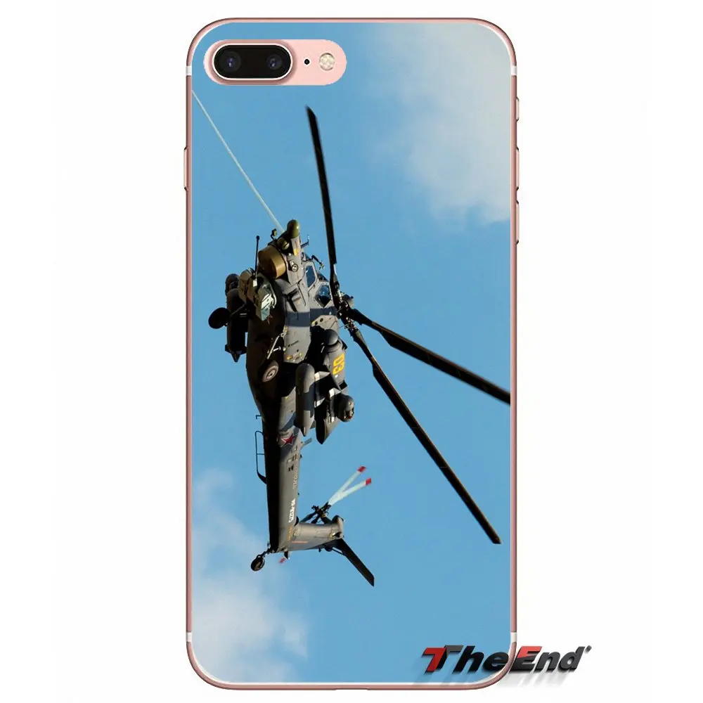 Mil Mi 24 задний вертолет военный чехол для iPhone X 4 4S 5 5S 5C SE 6 6S 7 8 Plus Samsung Galaxy J1 J3 J5 J7 A3 A5 2016