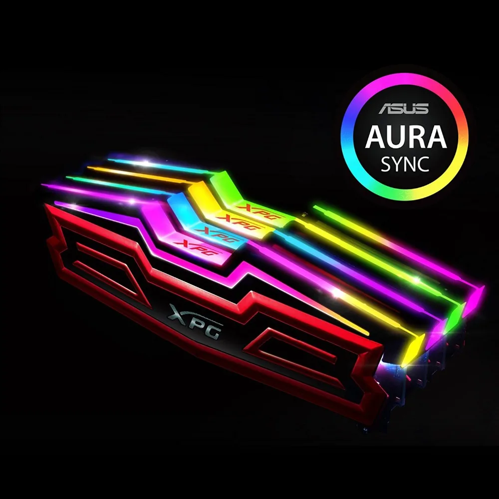 AData XPG Spectrix D40 RGB 3000MHz 16GB (2x8GB) 288-Pin PC4-19200 Desktop U-DIMM Memory Dual Retail Kit Multi-Colored on - AData XPG Spectrix D40 RGB 3000MHz 16GB (2x8GB) 288-контактная память PC4-19200 для настольных компьютеров U-DIMM Dual Retail Kit, м
