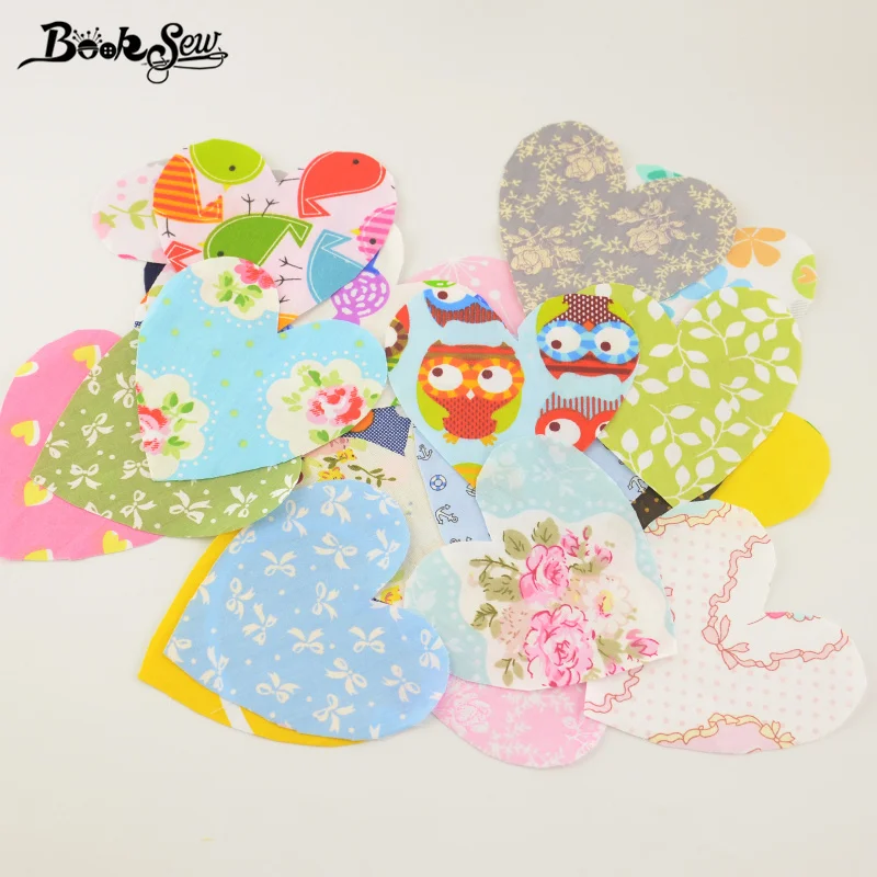 News 30 pcs/lot No Repeat Designs Cloth Random 10cmx10cm Cotton Patchwork Heart Shape Fabric Charm pack Quilting Fabrics
