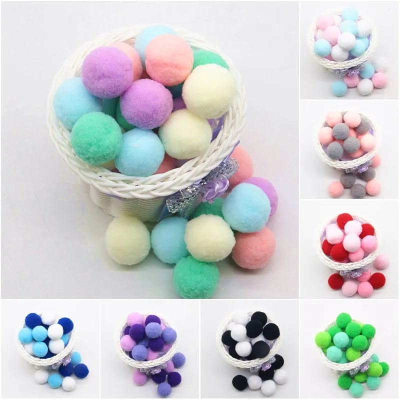 Кашемировые помпоны разных цветов 30 мм мягкие для рукоделия украшения свадьбы
