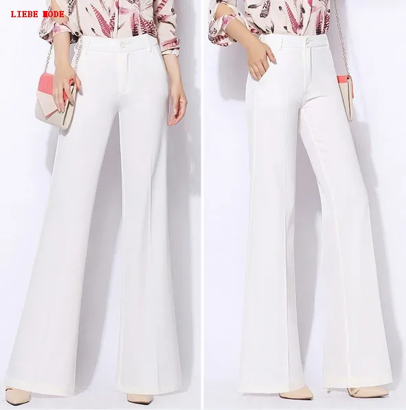 Лето 2017 г. Для женщин OL Повседневная обувь брюк прямые широкие штаны женский