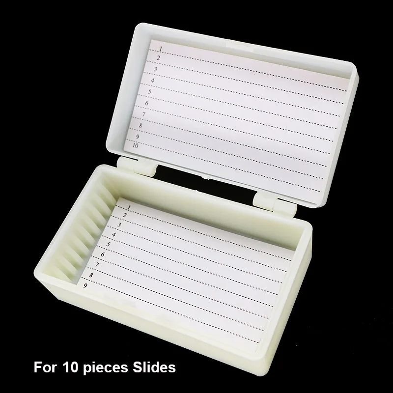 for 10 pieces Slides Чехол для микроскопа, держатель для шкафа, патологическая коробка для 10 или 25 или 50 или 100 штук, коробка для хранения микроскопов - Цвет: for 10 pieces Slides