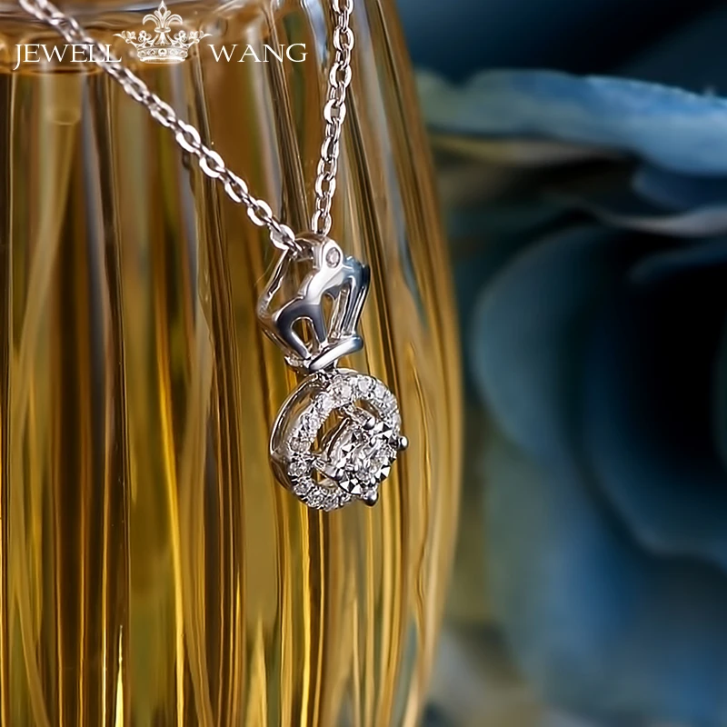 Подвеска из белого золота 18 К с эффектом бриллианта светильник карата|gold diamond