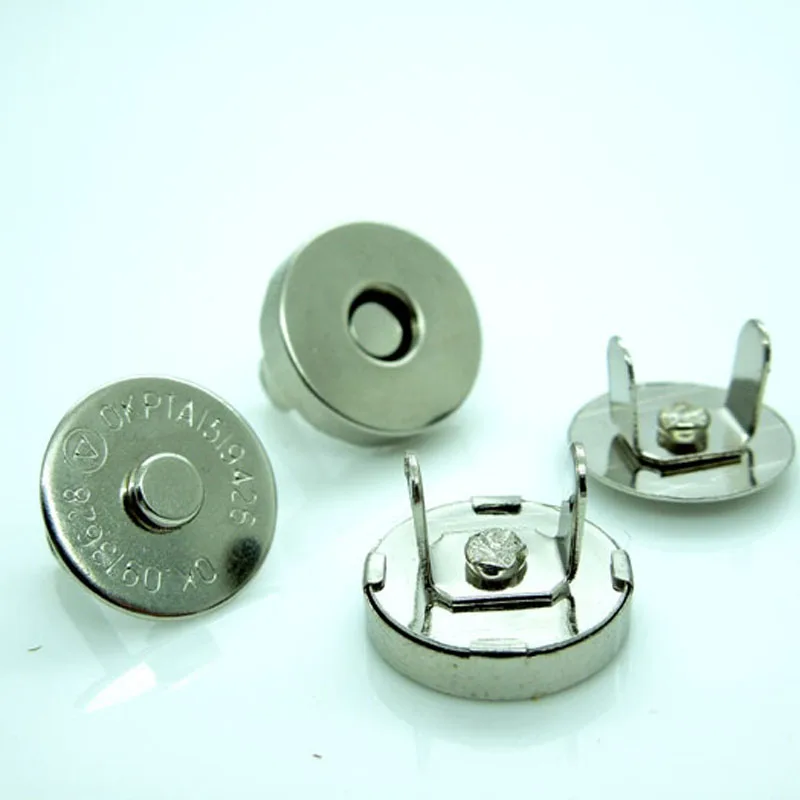 50 комплектов серебристый Магнитный Застежка для сумочки металлическая застежка