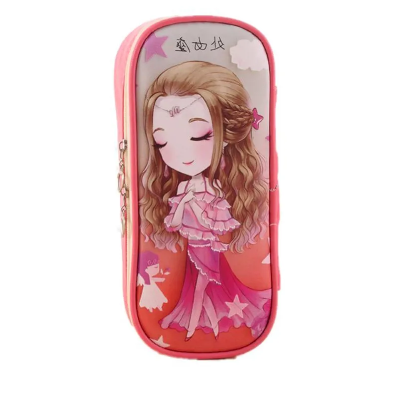 Милый мультяшный Большой Вместительный чехол карандаш из искусственной кожи