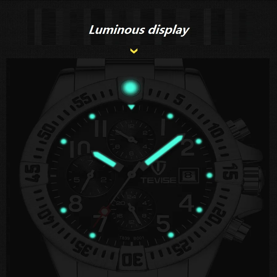 2019 Прямая доставка TEVISE Лидирующий бренд Мужские механические часы с подсветкой