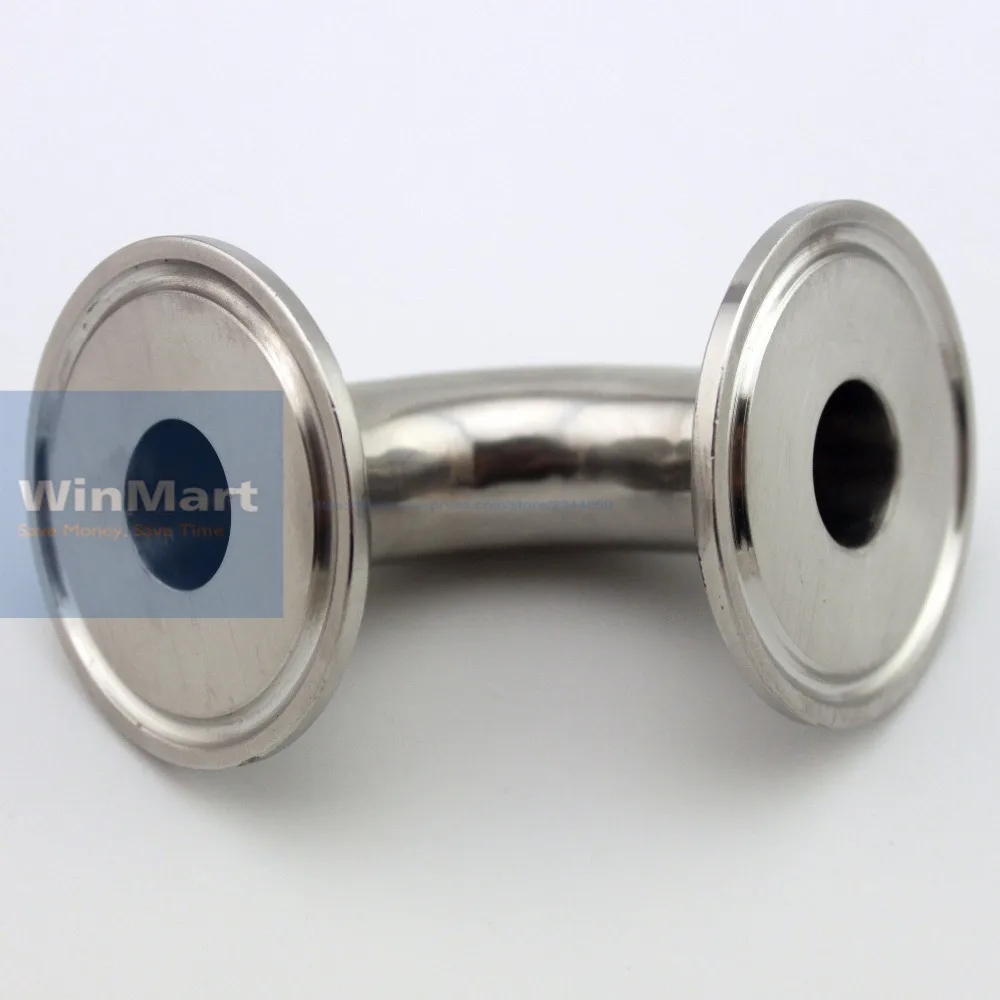 63mm 2.5&quot Pipe O/D 304 Stainless Steel Sanitary Tri Clamp 77mm Feerule OD 90 Degree Elbow Fitting For Homebrew | Обустройство