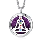 Семь цветов Арома диффузор ожерелье Йога Дизайн нержавеющая сталь кулон духи медальоны эфирное масло Ароматерапия Ожерелье