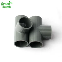 15pcs 40 mm pvc gray pipe connector water tube 3 way fittings pipe adapter water supply pipe tool for garden watering cleaning
