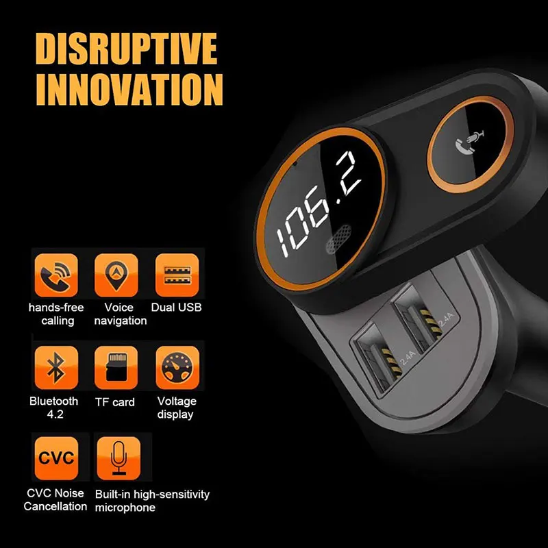 ANLUD FM передатчик Высокое качество Поворот Bluetooth Handsfree автомобильный комплект