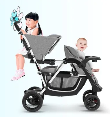 Twin stroller front and rear seat light twin with pedal artifact | Мать и ребенок