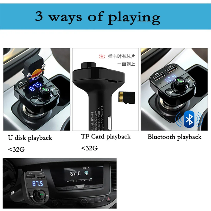 Fm передатчик Aux модулятор громкой связи Bluetooth автомобиль автомобильный комплект