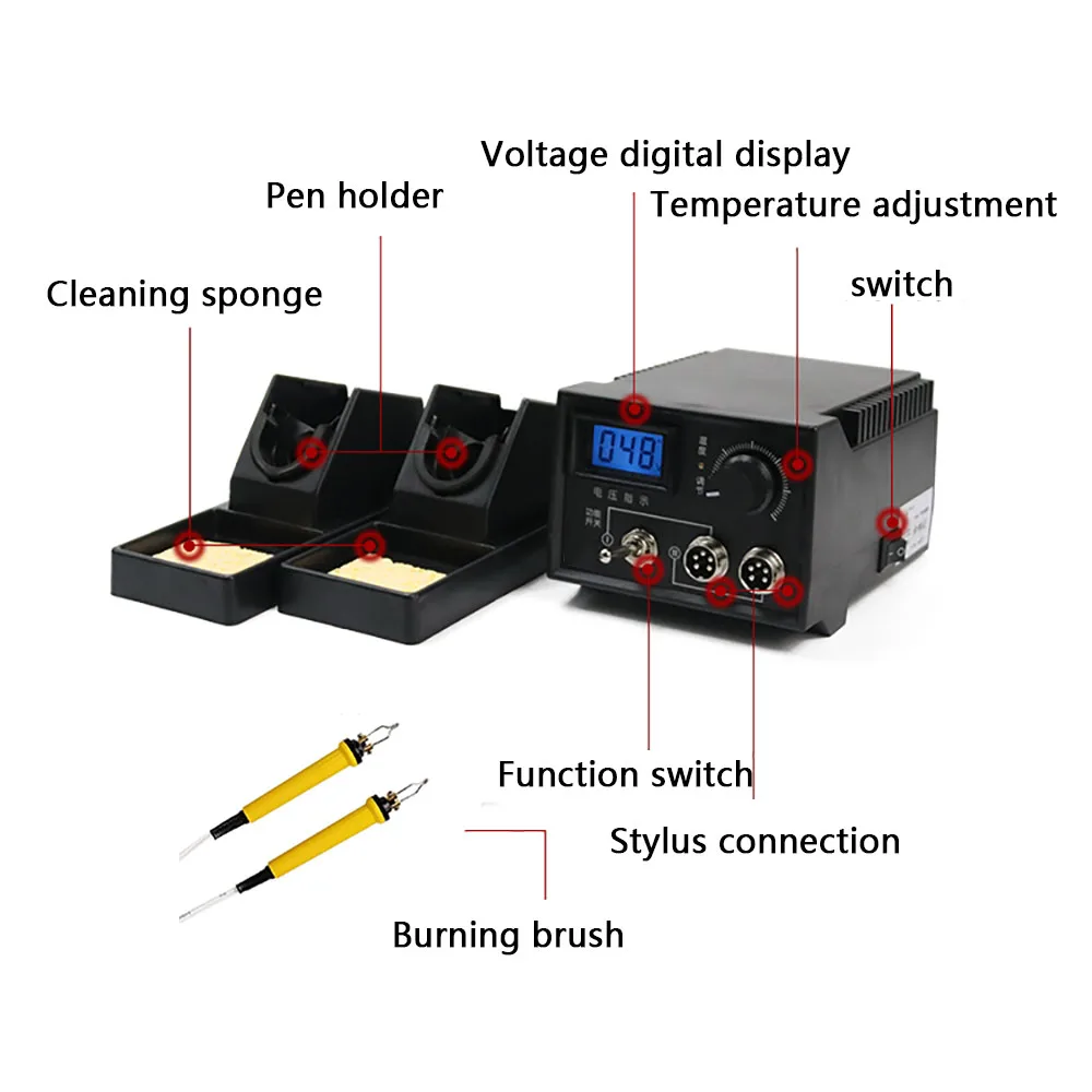 

60W AC 220 Pyrography Pen EU Plug Carving Electrocautery Machine Kit Wood Engraving Soldering Irons Crafts Tools Accessories
